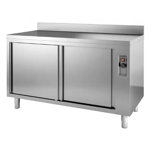 Placard Bas Mural Inox Chauffante 2PC 1 Etagère R147A-CBL 
